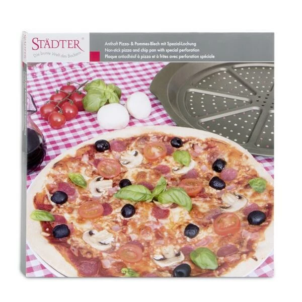 Städter Backform Pizza- & Pommes-Blech Ø 30 Cm Mit Spezial-Lochung 4 Städter Backform Pizza- & Pommes-Blech Ø 30 Cm Mit Spezial-Lochung – Bild 2