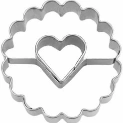 Städter Linzer-Ausstecher Herz In Ring Ø 4 Cm / H 1,5 Cm Gewellt