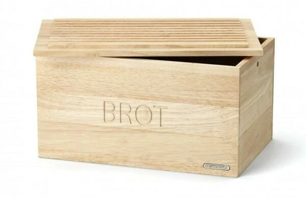 Continenta Brotkasten Aus Gummibaumholz Mit Integriertem Schneidebrett 4 Continenta Brotkasten Aus Gummibaumholz Mit Integriertem Schneidebrett – Bild 2