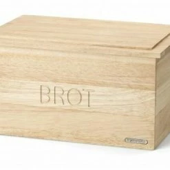 Continenta Brotkasten Aus Gummibaumholz Mit Integriertem Schneidebrett (B-Ware - Sehr Guter Zustand)
