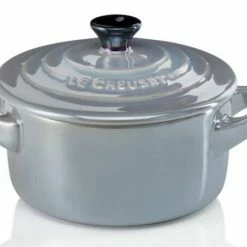 Le Creuset Mini Cocotte In Perlgrau Metallic