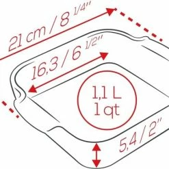 Appolia Auflaufform Quadratisch In Senfgelb 28 Cm / 2,7 Liter -KitchenAid shop APPOLIA DIMENSIONS Carre 21 5 1