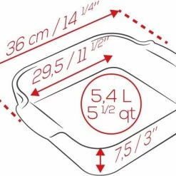 Appolia Auflaufform Quadratisch In Senfgelb 36 Cm / 5,4 Liter 19 Appolia Auflaufform Quadratisch In Senfgelb 36 Cm / 5,4 Liter -KitchenAid shop APPOLIA DIMENSIONS Carre 36 5 2