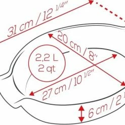 Appolia Auflaufform Oval In Ecru 40 Cm Länge -KitchenAid shop APPOLIA DIMENSIONS Ovale 31 1