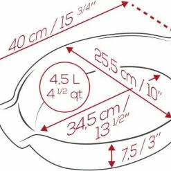 Appolia Auflaufform Oval In Ecru 40 Cm Länge -KitchenAid shop APPOLIA DIMENSIONS Ovale 40 1