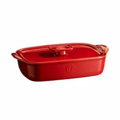 Emile Henry Deckel Für Ultime Rechteckig In Granatapfel 25 X 18 X 3 Cm -KitchenAid shop EH 0052 340052 CouverclePlatUltime9652 LidForBakingDishUltime9652 Dish