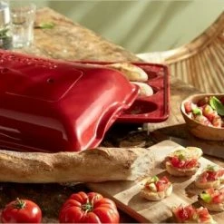 Emile Henry Baguette-Backform In Grand Cru -KitchenAid shop EH 5506 Amb Moule 3Baguettes Baker Brushetta2 H