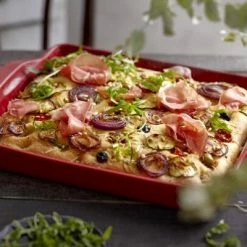 Emile Henry Focaccia-Form In Grand Cru -KitchenAid shop EH 7515 Life Focaccia BreadBaker OnionHam H