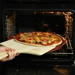 Emile Henry Pizzastein In Granatapfel, 37 Cm -KitchenAid shop EH 761X Amb PizzaStone CherryTomatoes Olives Mozza Oven V 1