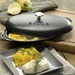 Staub Fischplatte Mit Deckel Aus Gusseisen -KitchenAid shop Fischplatte l
