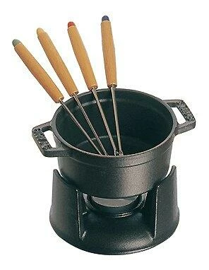 Staub Schoko Fondueset aus Gusseisen in schwarz Staub Schoko Fondueset Aus Gusseisen In Schwarz -KitchenAid shop Staub Schokofondue schwarz