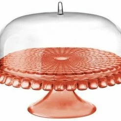 Guzzini Tortenplatte Tiffany Mit Fuß Und Haube In Coral